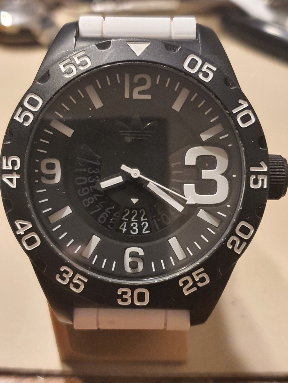 Adidas Originals ADH3136 Newburgh Black/White Silicone Men's Watch w/Date